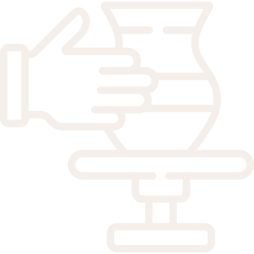 Icon of a hand crafting a clay vase